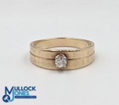 Gold Ring Stamped 14k, claw set with an Old European cut diamond, H colour (#0.18ct), Pk clarity,