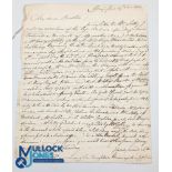 America - The War Of 1812 interesting letter dated June 17th 1813 from an English lawyer to his