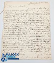 America - The War Of 1812 interesting letter dated June 17th 1813 from an English lawyer to his