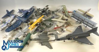 Vintage Airfix Aeroplanes Built Kit Models, plus 4 white metal aeroplanes, in fair used condition