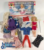 Vintage Sindy Active Ballerina Doll in original box, plus a 1960s Tammy Doll, a few Sindy clothes,