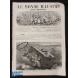 Dramatic Crash of Balloon Le Geant 1863- Journal - 2x large engraved illustrations in complete 16