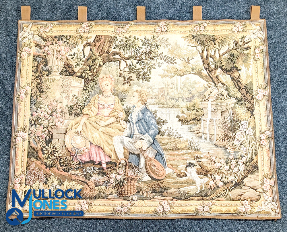 Franklin Mint Wall Hanging Tapestry "Jardin D'Amour" by Marc Waymel 1987, with 2 other hand