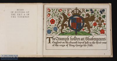 The Triumph Holden at Shakespeare's England (1912): An impressive 35pp programme for Jousts Royal