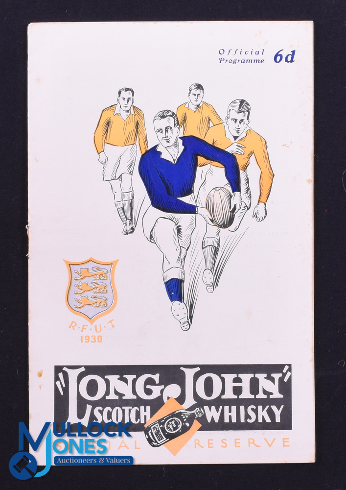 Rare 1930 Rugby Programme, British & I Lions v NZ, 4th Test: Official Programme from the Test lost