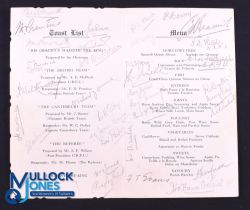 Rare 1930 British & I Lions Signed Menu: Dinner following the match with Canterbury, with 25