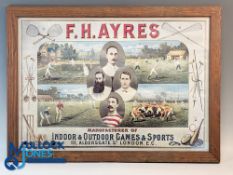 F H Ayres modern framed Poster - Indoor and Outdoor sports supplier London, size #47cm x 65cm