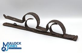 Slavery a pair of slaves hand manacles in iron, probably 18th c. The apertures have been modified to