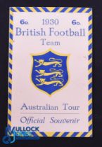 Rare British & I Lions Australian Tour Official Souvenir Booklet: Attractive 16pp brochure with