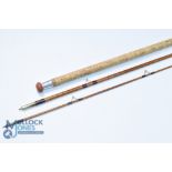 B James & Spon Ealing, London "The Avocet" whole cane rod with split cane top, 11ft 3pc alloy