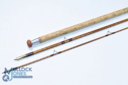 B James & Spon Ealing, London "The Avocet" whole cane rod with split cane top, 11ft 3pc alloy