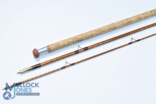 B James & Spon Ealing, London "The Avocet" whole cane rod with split cane top, 11ft 3pc alloy