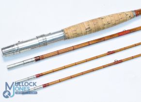 H L Leonard Rod, Leonard & Mills Company, 10' 3 piece split cane bamboo fly rod, with drop rings,