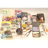 Fishing Tackle Collection, a mixed lot to include line trace, hooks, weights, shot, lure spinner