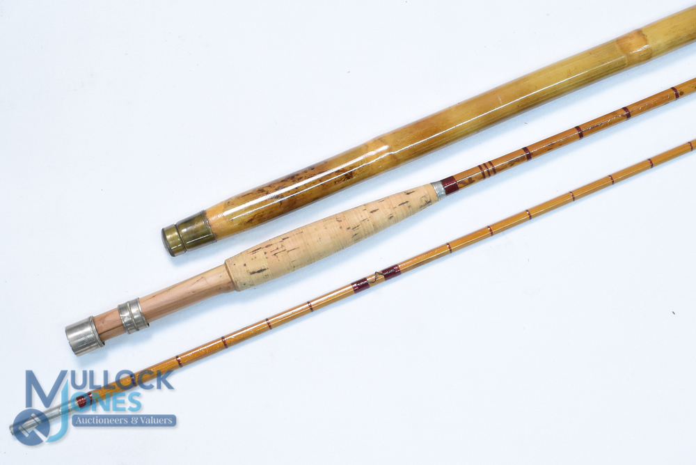 An Abercrombie & Fitch, New York The BIC Rod, 9' 3 piece with correct spare tip, split cane trout