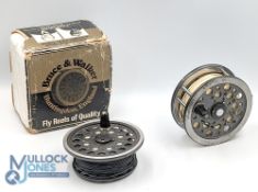 Bruce & Walker Expert Series No 2 salmon fly reel and spare fly reel 1541, 4 1/4