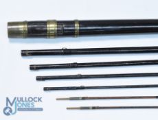 Bowness & Bowness Maker, 230 Strand, London 9'6", 6 piece ash and greenheart travel rod, with