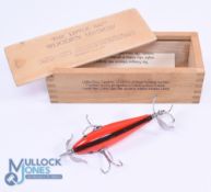 Little Sac Tackle, USA "The Niangoa" minnow, 3.5" wooden bait with glass eyes, front/rear metal
