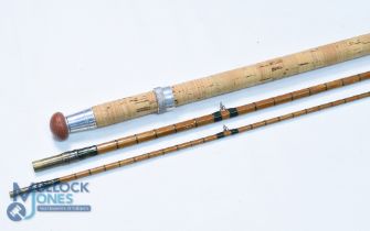 B James & Son Ealing, London "The Avocet" whole cane rod with split can top, 11ft 3pc 22" handle