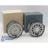 Sharpes of Aberdeen "The Gordon" alloy trout fly reel 3 1/2" wide spool black handle, constant