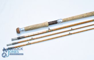 Hardy Alnwick, a fine and unusual "Greased Line" Palakona split cane salmon fly rod E80498 13ft