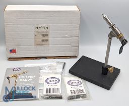 HMH Fly Tying Pedestal Vice, with micro jaw and magnum jaw, in original box with instructions and an