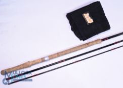 Bruce & Walker hand built Cordon Bleu carbon salmon fly rod, 145ft 3pc line 8/10#, 24
