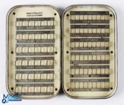 Scarce Army & Navy Ltd, 105 Victoria Street, London, alloy and ivorine trout dry fly box, with
