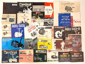 A Collection of Fishing Reels Instruction Booklets, to include makers of Pflueger, Sealion, Abu,