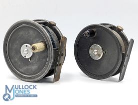 2x Walker Bampton Fly Reels - features a 4” & 3 ¾” example c1930, both similar