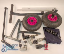 Fishing Trolley Wheels and spare parts: a good lot for spares only from various trolleys - the