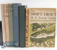 6 Period Fishing Books, to include The Swift Trout H E Towner Coston with D/j 1945 2nd edition,