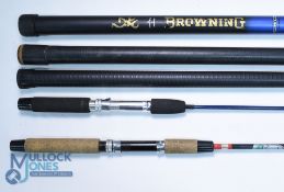 A collection of rods and poles, as follows: Browning Pro Canal 1866-700, 7m, elastic rating 16;