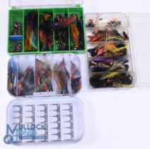 A collection of tube flies, as follows: Richard Wheatley slim alloy tin, 6" x 3.5" with 35 medium