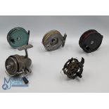 A collection of reels, as follows: J W Young Condex, blue. J W Young Condex, black. Harrington The