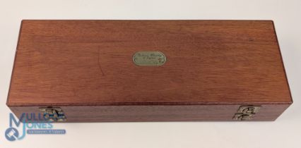 Richard Wheatley Wooden Fly Box, well-made hard wood double lidded box with multi sections for flies