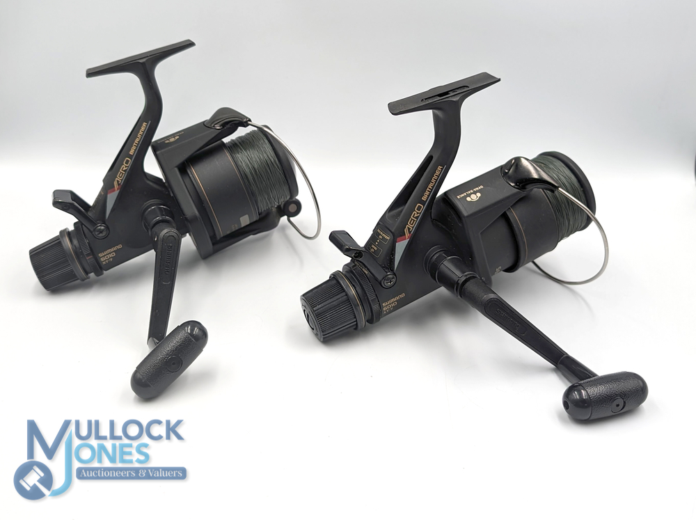 A fine pair of Shimano Aero 6010 bait runner fixed spool reels, each with 2 spare spools (4). Both - Image 2 of 2