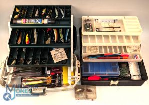 Quantity of Fishing Tackle, Lures, Spinners, Devons, Minnows, Plugs, trace and a selection of tools,