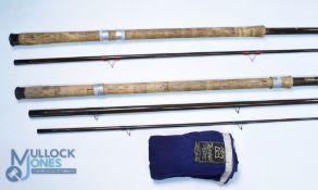 Hardy Alnwick hollow glass Swim Feeder rod 9.5ft 2pc 24" handle with alloy sliding reel fittings,