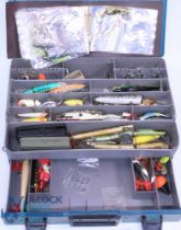 A superb Flambeau Strike Force Classic Edition lure box, 17.5" x 12" x 6.5" double hinged lid with