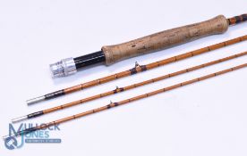 Hardy Alnwick "The Deluxe" Palakona split cane trout fly rod E73741, 9ft 3pc with spare tip, alloy