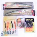 A collection of artificial baits, as follows: 2x Cormoran Barramundi 220m, boxed and unused. 5