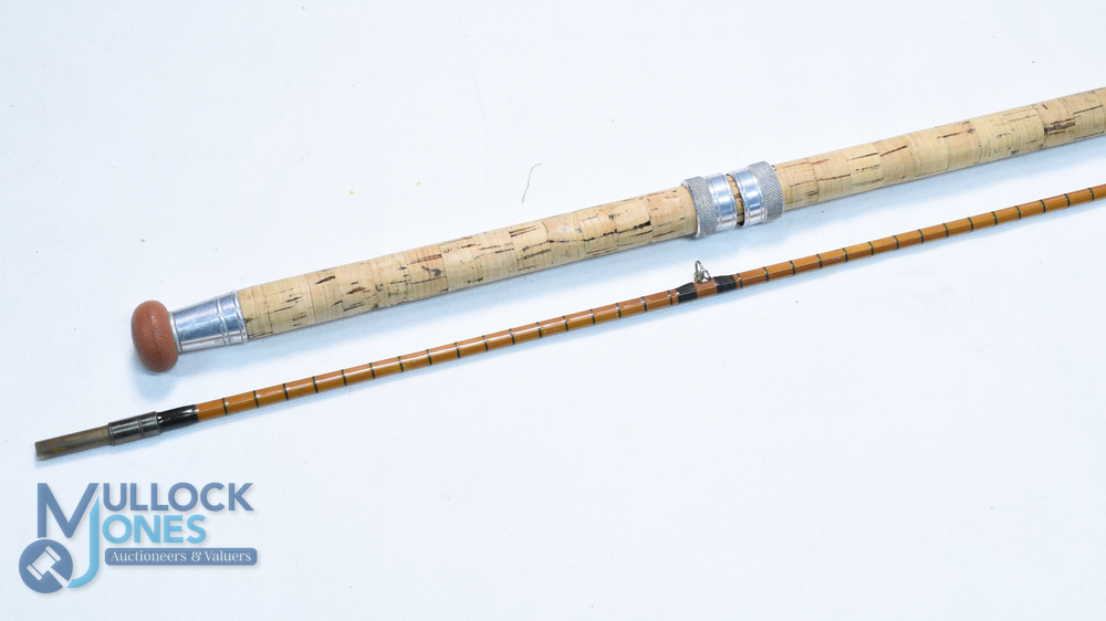 B James & Son London, England, Richard Walker Mk IV Avon split cane rod, 24" onion handle with alloy