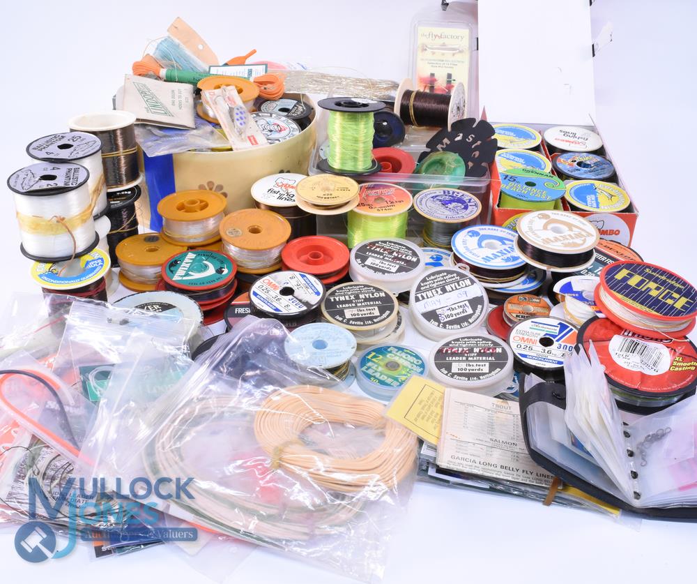 Large collection of Monofilament line coarse and sea fishing, several unmarked fly lines in bags - Image 2 of 2