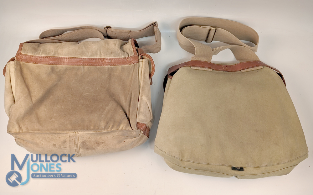 2 Canvas and leather shoulder Fishing Bags by Brady and Barbour, both in used condition with good - Image 2 of 2