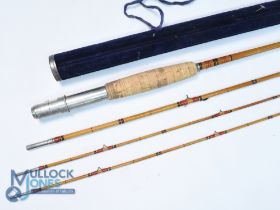 A USA pattern split cane/bamboo fly rod, for restoration, 9' 3 piece with correct spare tip, multi