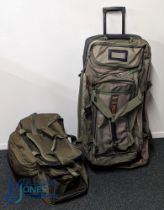 2 Fishing Tackle Bags: a large Airflow multi pocketed travel trolley bag/case with good wheels,