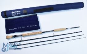 Snowbee Deep Blue carbon saltwater/pike fly rod 9ft 4pc line 10#, twin cork handles with fighting