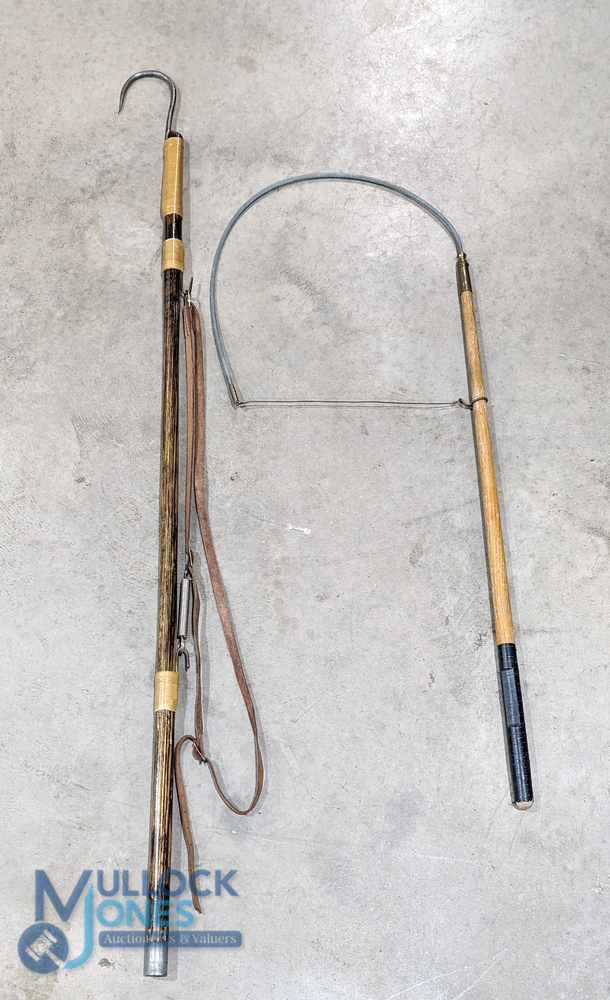 Period Fish Gaff and Salmon Tailer, both with wooden handles, looking scratch built