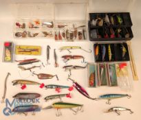Collection of Lures Plug Spinners Spoons, with noted makers of Abu, Mepas, Rapalah Paravan, Dam